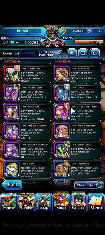 Grand Summoners Accounts Global|Rank 87|22 Ascend|[Inumuta,Emiya,Isliid,Chl image 6