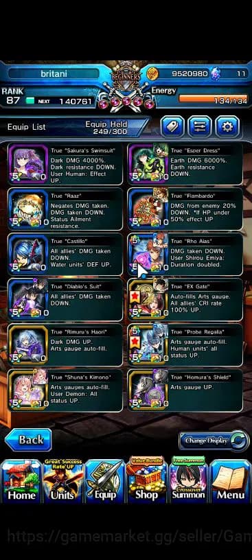Grand Summoners Accounts Global|Rank 87|22 Ascend|[Inumuta,Emiya,Isliid,Chl image 7
