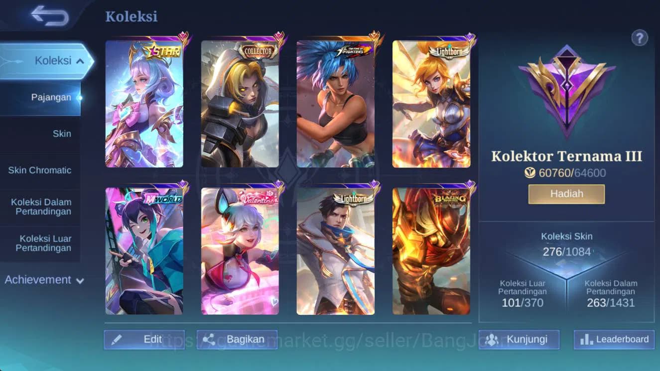 Mobile Legends: Bang Bang Accounts Hero 121 | Skin 276 | Annual Angela | Mworld Wanwa image 2