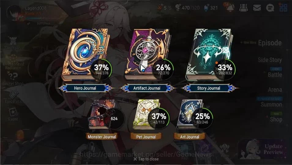 Epic Seven Accounts GLOBAL UNVERIF|New Era|15 ML(LOTScales,BArunka,NM image 3