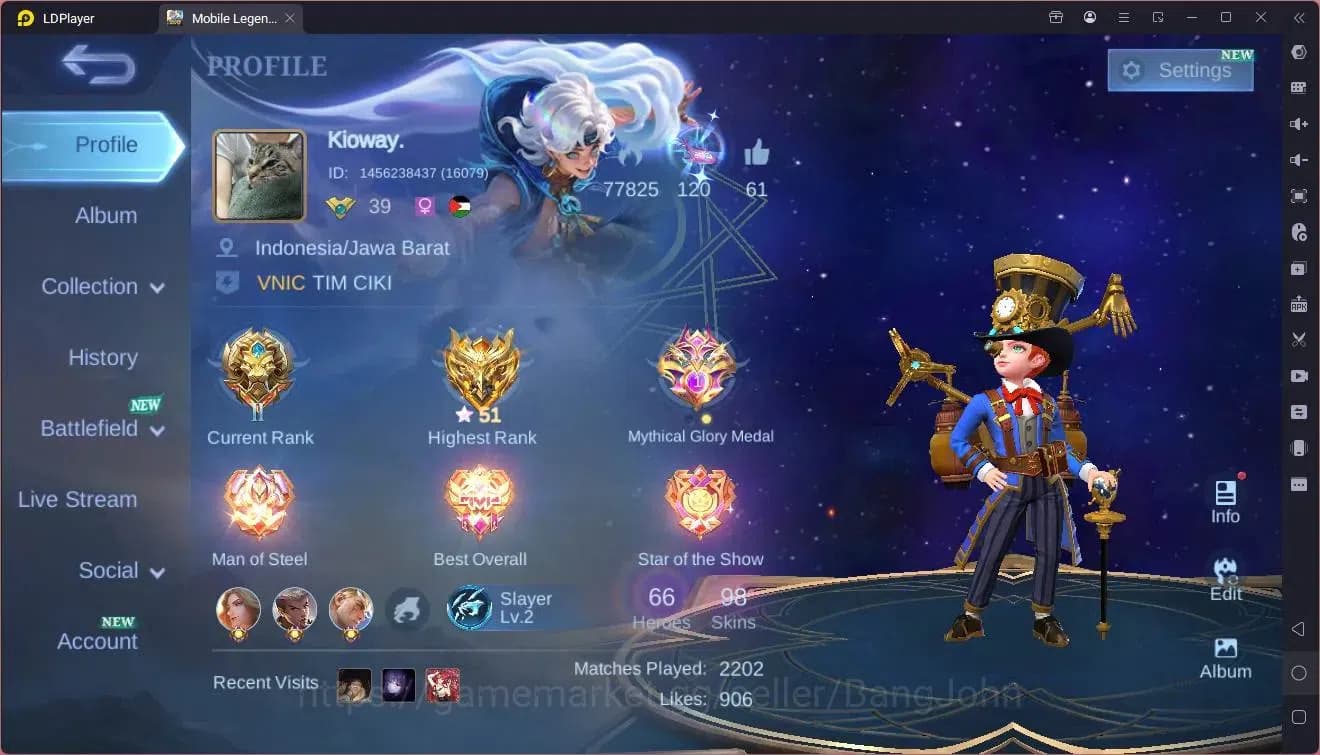 Mobile Legends: Bang Bang Accounts GLOBAL Hero 66 Skin 98|Luckybox karrie|Convenant B image 11