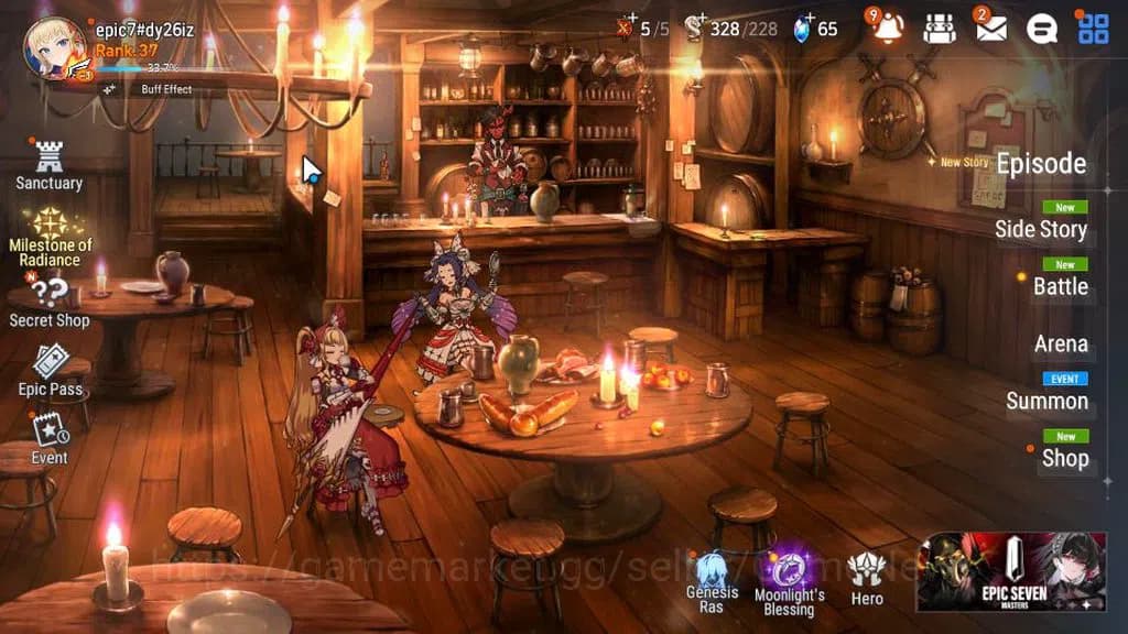 Epic Seven Accounts GLOBAL UNVERIF|New Era|3 ML(EIlynav, Harsetti, TE image 1