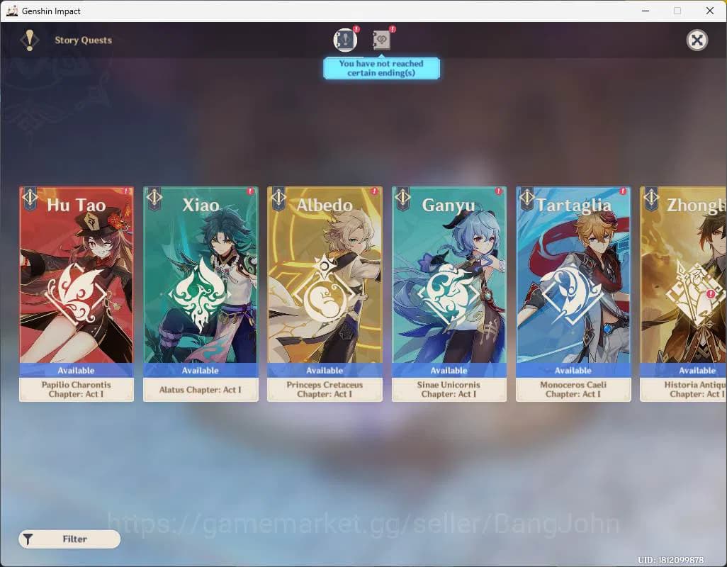 Genshin Impact Accounts ASIA|AR 43| 1 limit| Citlali,Diluc,Keqing,Qiqi,etc image 4
