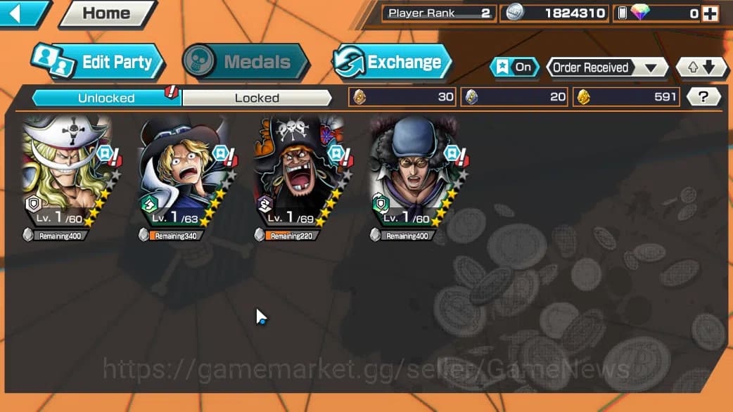 One Piece Bounty Rush Accounts Global|4 EX|GP Edward Newgate,Flame Emperor Sabo,T image 3