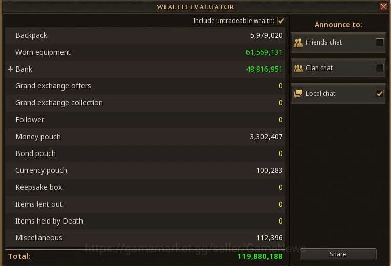 RuneScape 3 Accounts 2150 Total Level|298 Quest Points|19,8M Wealth Val image 9