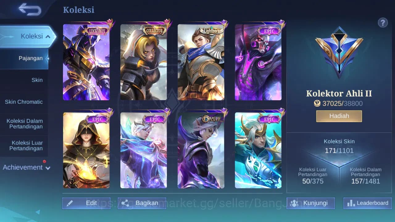 Mobile Legends: Bang Bang Accounts GLOBAL Hero 106 Skin 171 | Luckybox Kaja | CC Nata image 10
