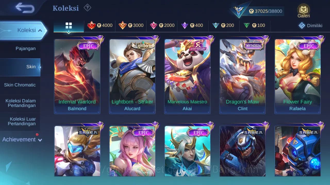 Mobile Legends: Bang Bang Accounts GLOBAL Hero 106 Skin 171 | Luckybox Kaja | CC Nata image 2