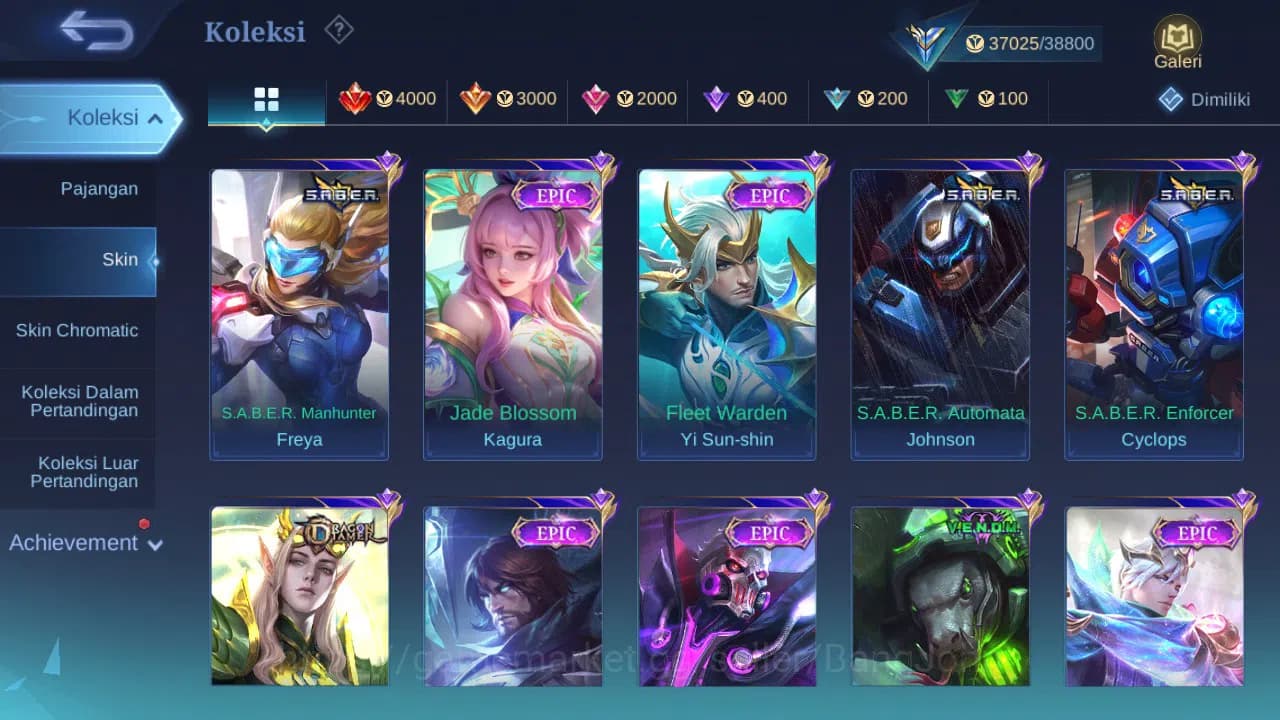 Mobile Legends: Bang Bang Accounts GLOBAL Hero 106 Skin 171 | Luckybox Kaja | CC Nata image 3