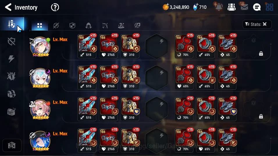 Epic Seven Accounts GLOBAL Unverif|New Era|3 ML(Salome,LW Peira,Design image 14