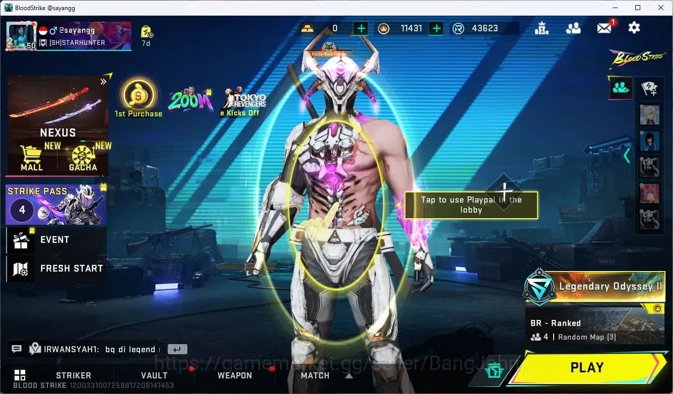 Blood Strike Accounts ASIA | 2 Collab Skins | 3 Limited Skins | 9 Legend image 1