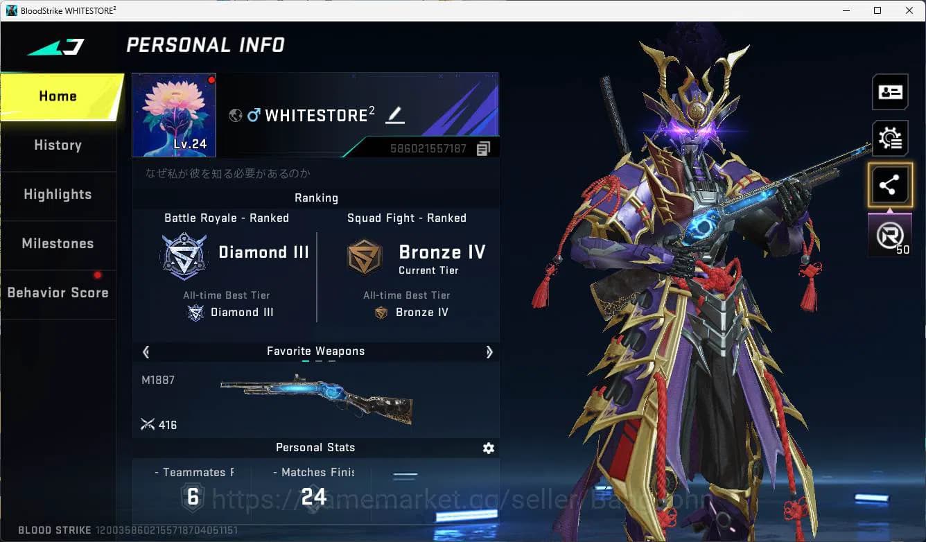 Blood Strike Accounts ASIA| ultra ethan, playpall sahur, ultra M4, AOT K image 1