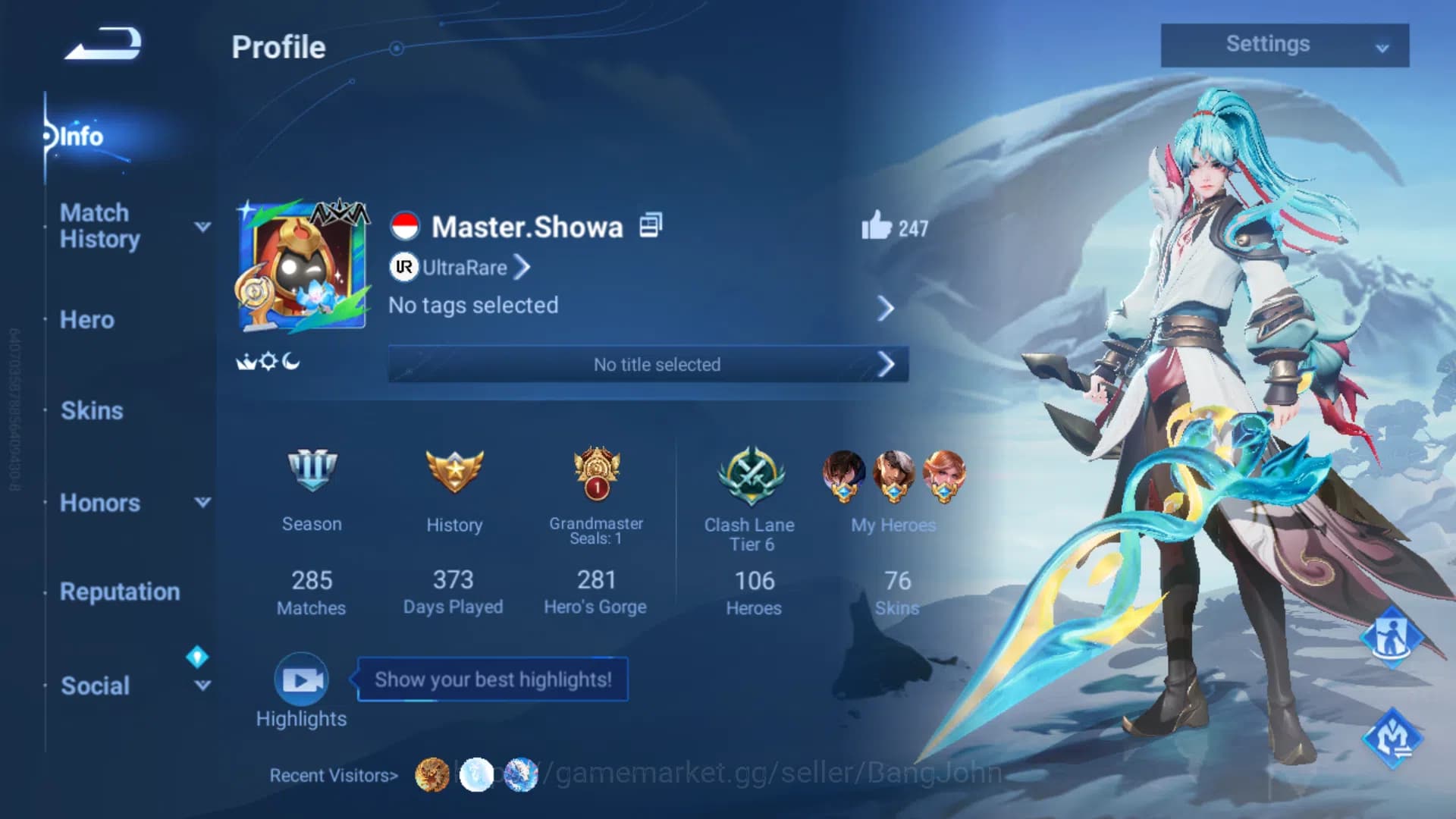 Honor of Kings Accounts Hero 111|Skin143| 2Blessed (Nakoruru+Luban) ShanHa image 1