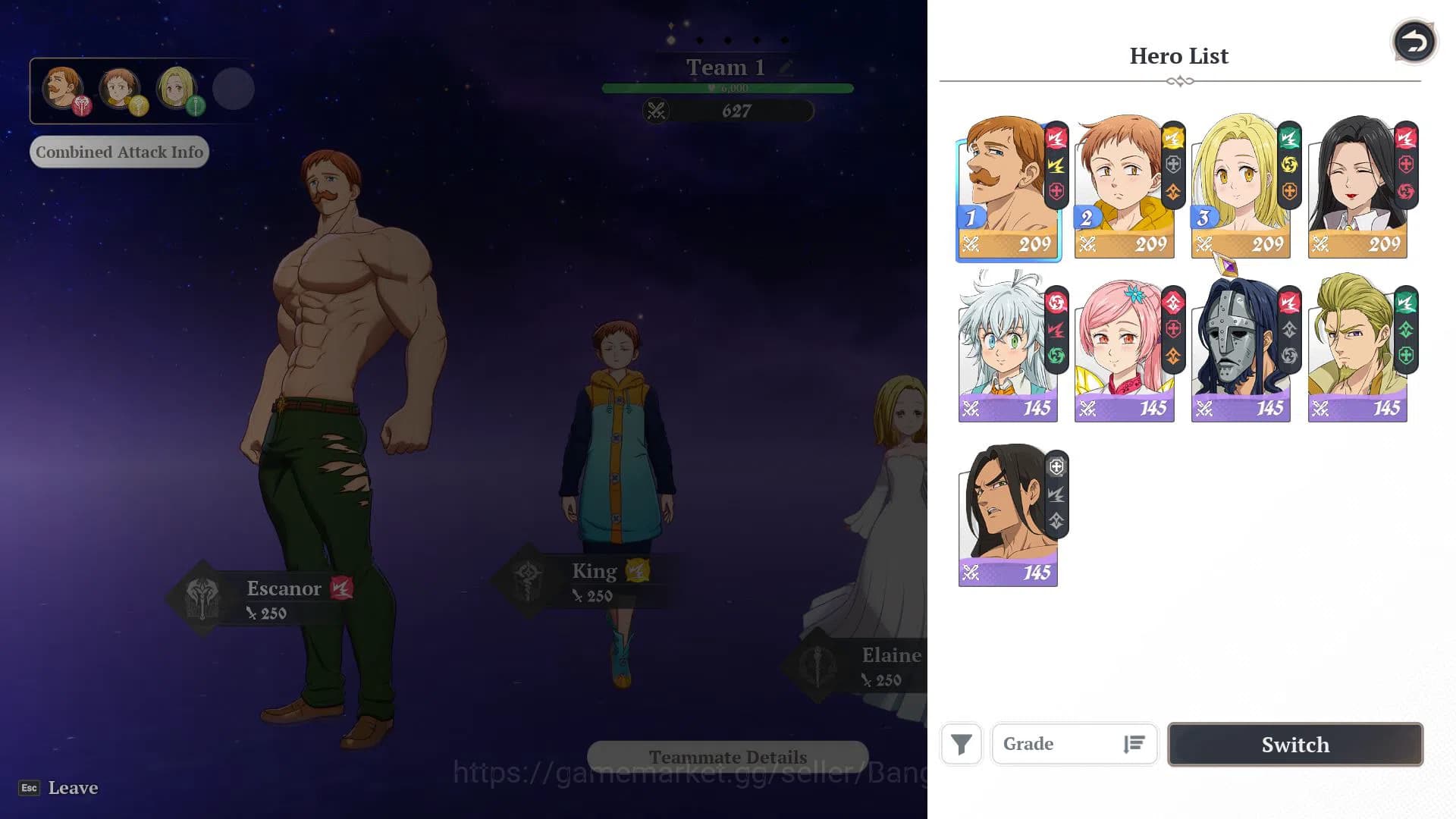 The Seven Deadly Sins: Origin Accounts EU Fresh Starter Lv2 WL1 | 4SSR Escanor + King + E image 2