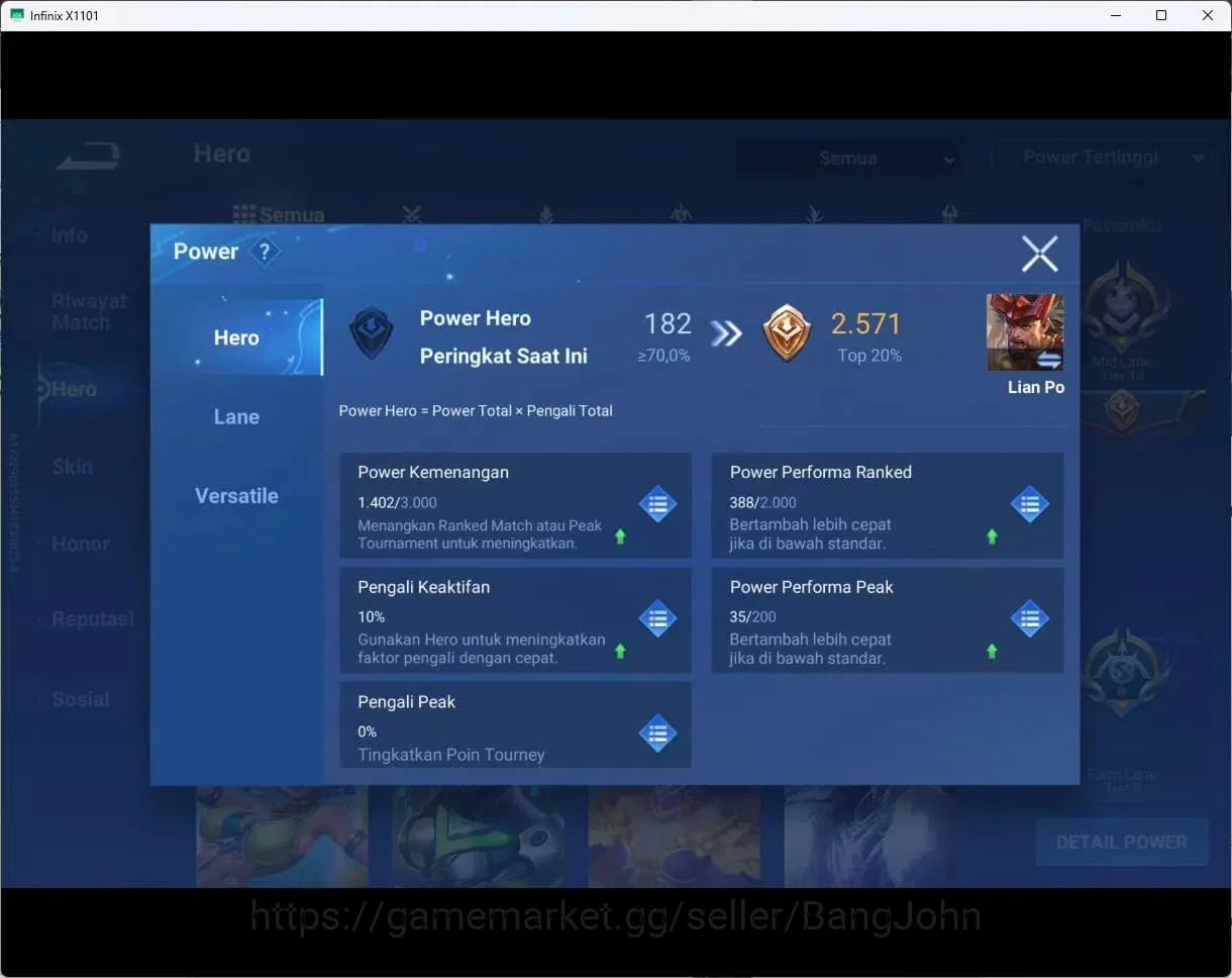 Honor of Kings Accounts Global Hero112 Skin178 |LIMBO,MILADY,BIRON|LEGEN,W image 2