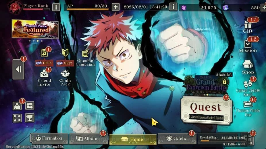 Jujutsu Kaisen: Phantom Parade Accounts Starter Fresh Story | 4 SSR [GOJO,Yuji,Nobara,Todo image 1