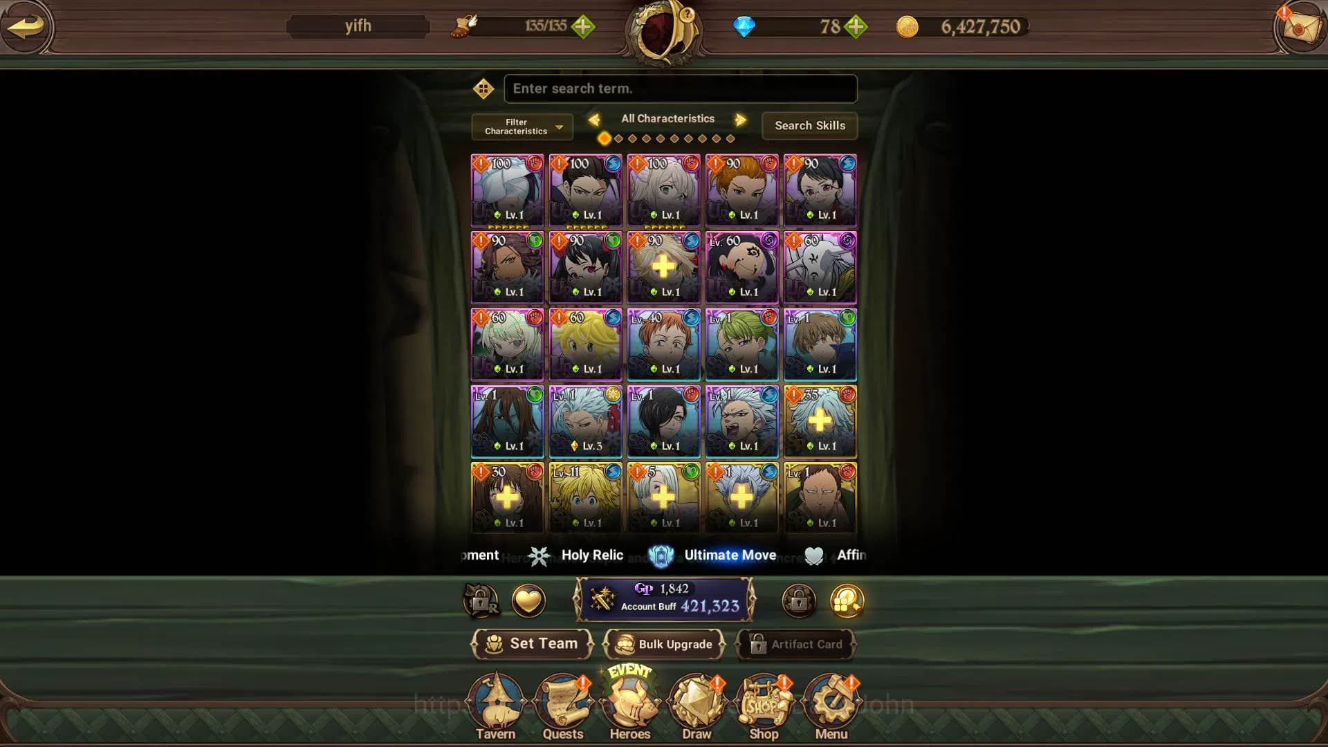 The Seven Deadly Sins: Grand Cross Accounts GLOBAL|421k CC|UR OppressorDK,Mael,Sabunak,DKMelio image 10