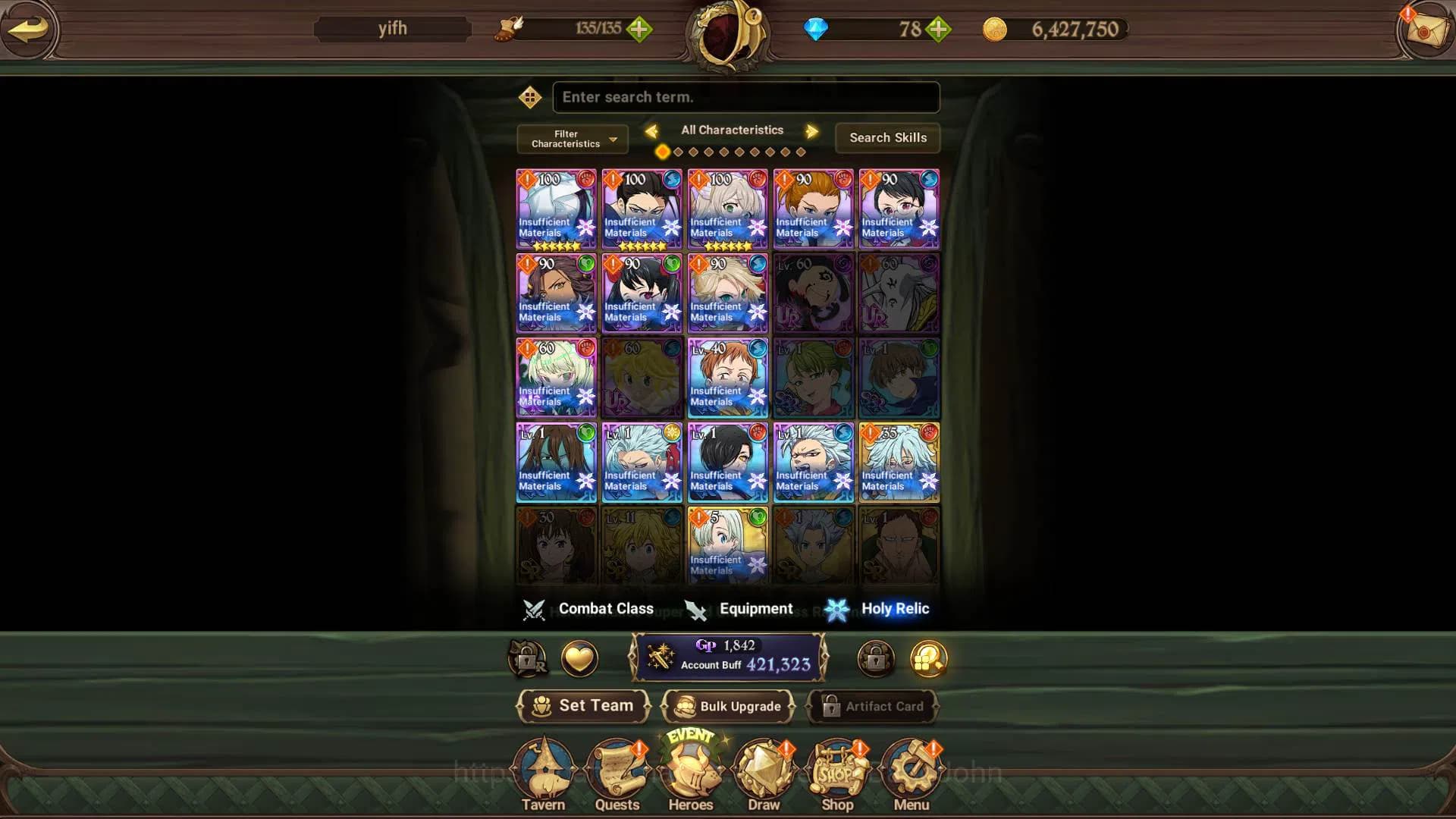 The Seven Deadly Sins: Grand Cross Accounts GLOBAL|421k CC|UR OppressorDK,Mael,Sabunak,DKMelio image 9