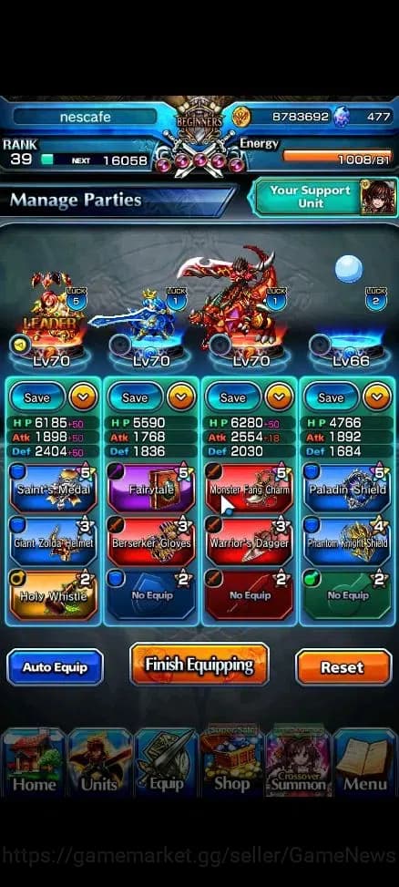 Grand Summoners Accounts Global|Rank 39|477 CC|3 Ascend| Reimu Hakurei,Aris image 3