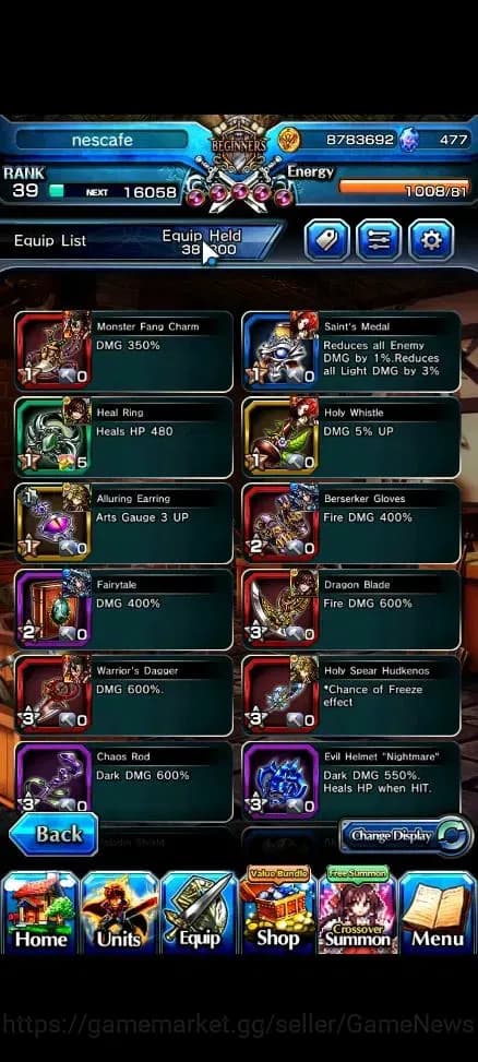 Grand Summoners Accounts Global|Rank 39|477 CC|3 Ascend| Reimu Hakurei,Aris image 7