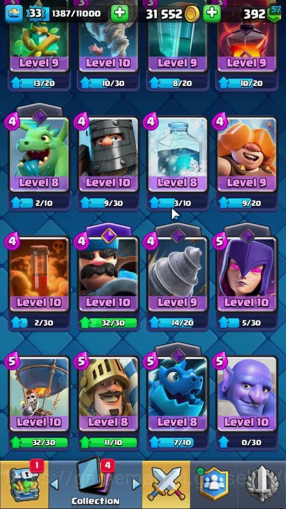 Clash Royale Accounts Lv 33|Trophy 7502|KTL 11|Limited Skin|Card 117| 1 image 10