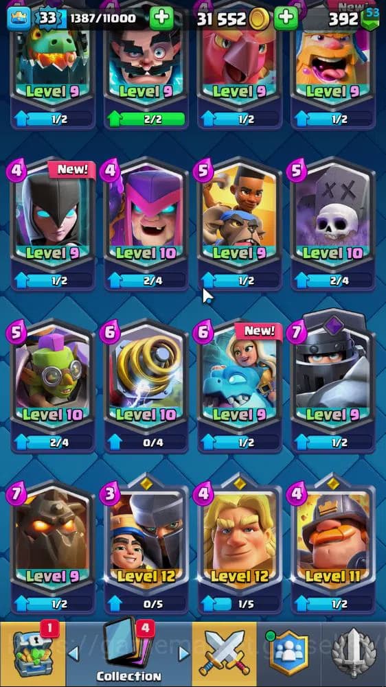 Clash Royale Accounts Lv 33|Trophy 7502|KTL 11|Limited Skin|Card 117| 1 image 12