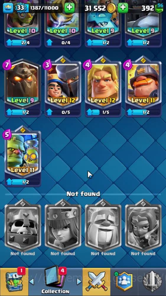 Clash Royale Accounts Lv 33|Trophy 7502|KTL 11|Limited Skin|Card 117| 1 image 13