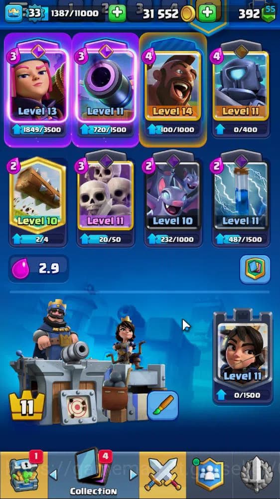Clash Royale Accounts Lv 33|Trophy 7502|KTL 11|Limited Skin|Card 117| 1 image 3