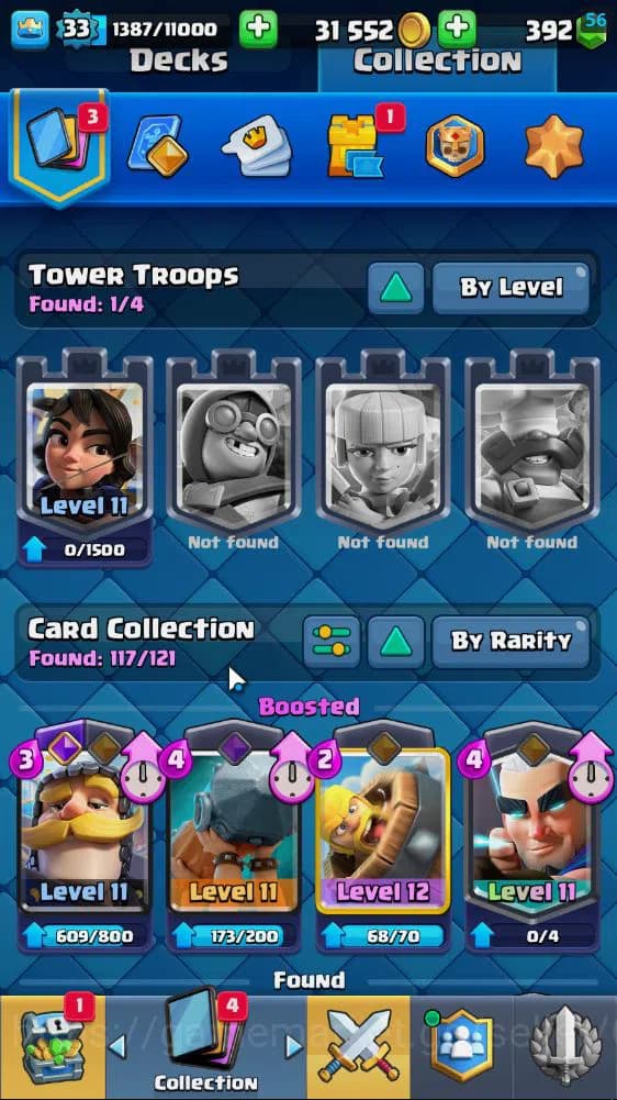 Clash Royale Accounts Lv 33|Trophy 7502|KTL 11|Limited Skin|Card 117| 1 image 4