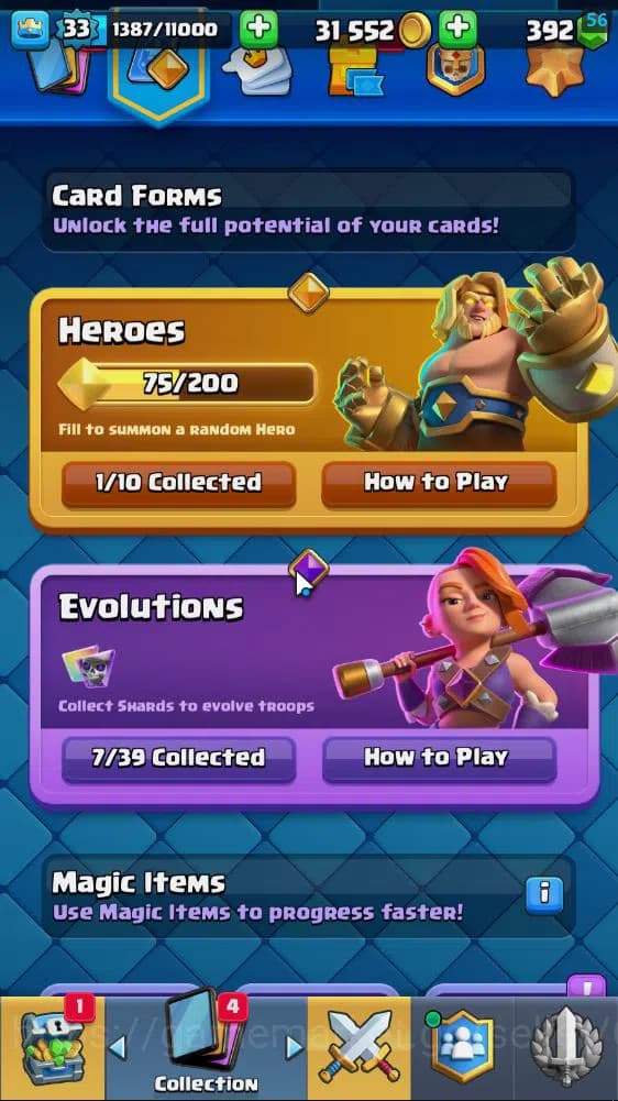 Clash Royale Accounts Lv 33|Trophy 7502|KTL 11|Limited Skin|Card 117| 1 image 5