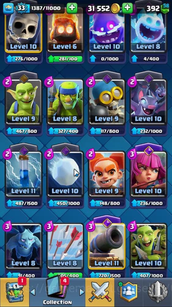 Clash Royale Accounts Lv 33|Trophy 7502|KTL 11|Limited Skin|Card 117| 1 image 6