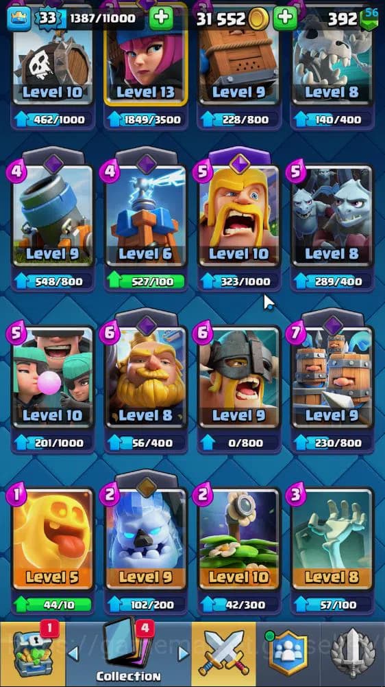 Clash Royale Accounts Lv 33|Trophy 7502|KTL 11|Limited Skin|Card 117| 1 image 7