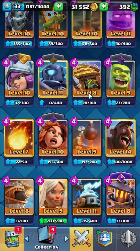 Clash Royale Accounts Lv 33|Trophy 7502|KTL 11|Limited Skin|Card 117| 1 image 8