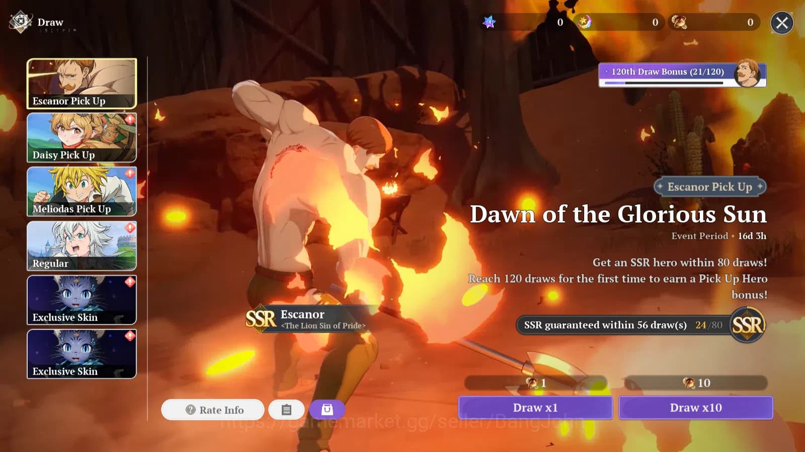 The Seven Deadly Sins: Origin Accounts NA East|FreshStarterLvl|3SSR|Escanor,Guila,mannie+ image 3