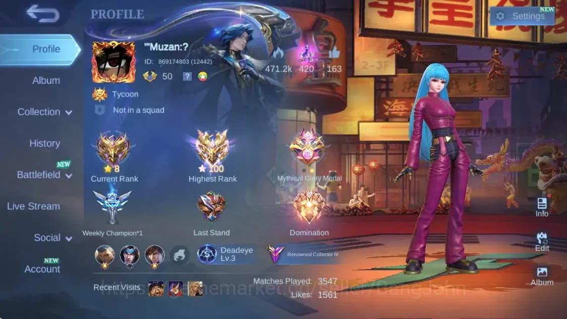 Mobile Legends: Bang Bang Accounts Global|Hero 112|Skin 193|Renowned|Granger Prime|KO image 1