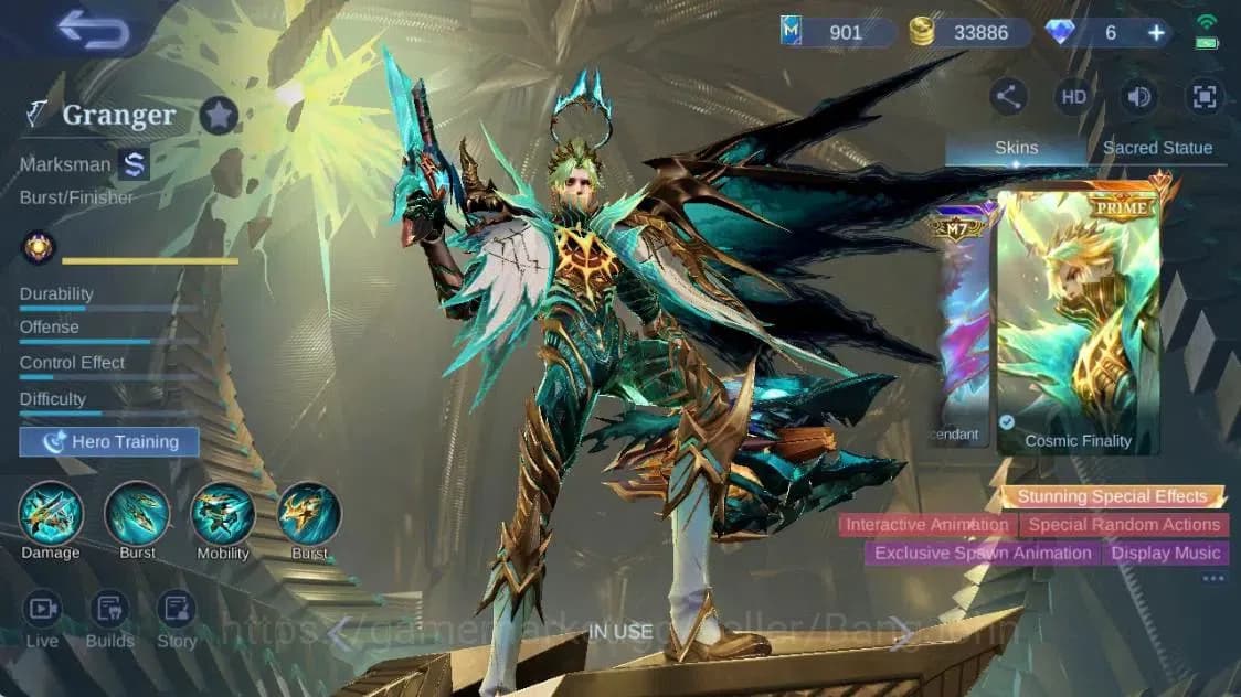 Mobile Legends: Bang Bang Accounts Global|Hero 112|Skin 193|Renowned|Granger Prime|KO image 8