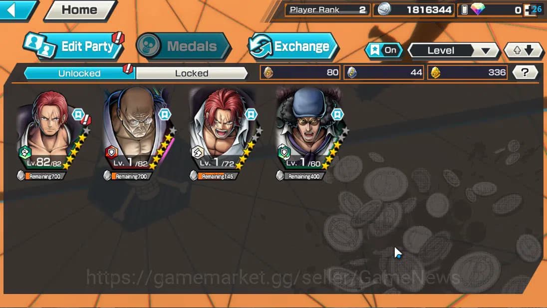 One Piece Bounty Rush Accounts Global| 4 EX| T5E St.Ethanbaron V.Nusjuro,FILM RED image 3