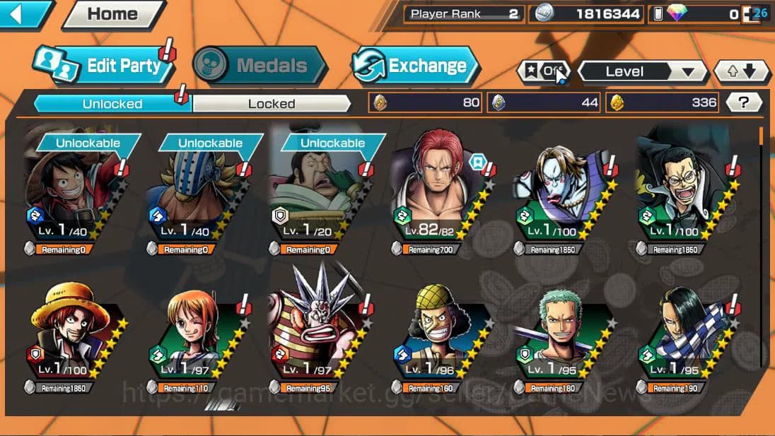 One Piece Bounty Rush Accounts Global| 4 EX| T5E St.Ethanbaron V.Nusjuro,FILM RED image 4