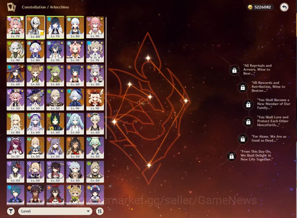 Genshin Impact Accounts ASIA|AR57|8Limited+4(*5Weapon)|Varesa,Arlecchino,F image 3