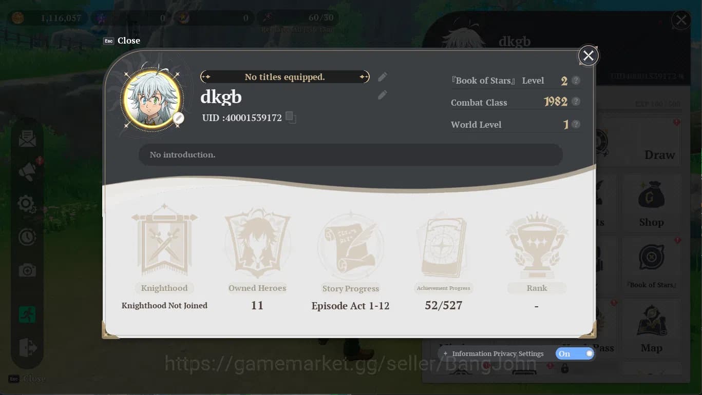 The Seven Deadly Sins: Origin Accounts EU Fresh Starter Lv2 WL1 | 3SSR Escanor + Mannie + image 2