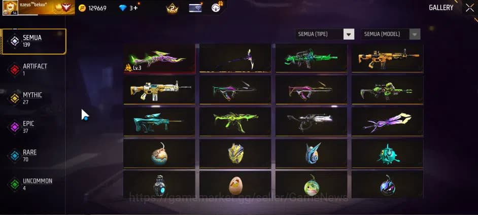 Free Fire Accounts Indonesia| M1887 Mamba GNAW |M1014 Green Flame Dra image 9