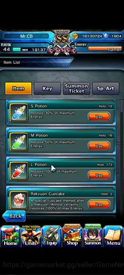 Grand Summoners Accounts Global|Rank 44|7 Asc+ 1 TW|Inumuta+TW,2x S Miyu,Ch image 2