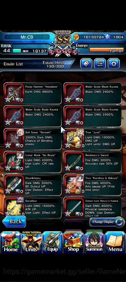 Grand Summoners Accounts Global|Rank 44|7 Asc+ 1 TW|Inumuta+TW,2x S Miyu,Ch image 9