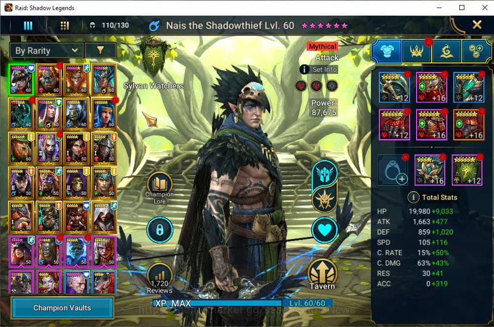 Raid: Shadow Legends Accounts Lv50 582K Power|1 Mythical (Nais)|19 Legendary (Cr image 3