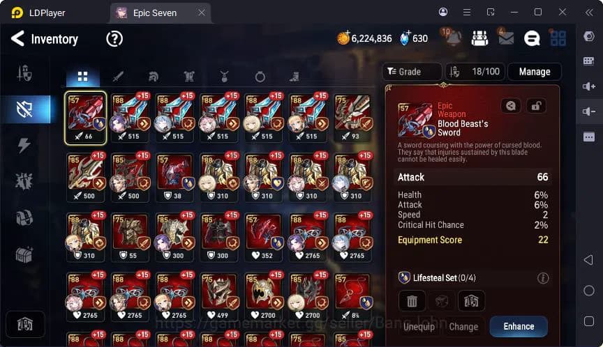 Epic Seven Accounts Global | Monarch Iseria | Fenne | Saria | Tieria | image 10