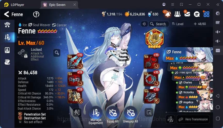 Epic Seven Accounts Global | Monarch Iseria | Fenne | Saria | Tieria | image 20