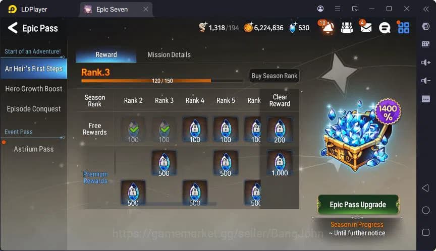 Epic Seven Accounts Global | Monarch Iseria | Fenne | Saria | Tieria | image 5