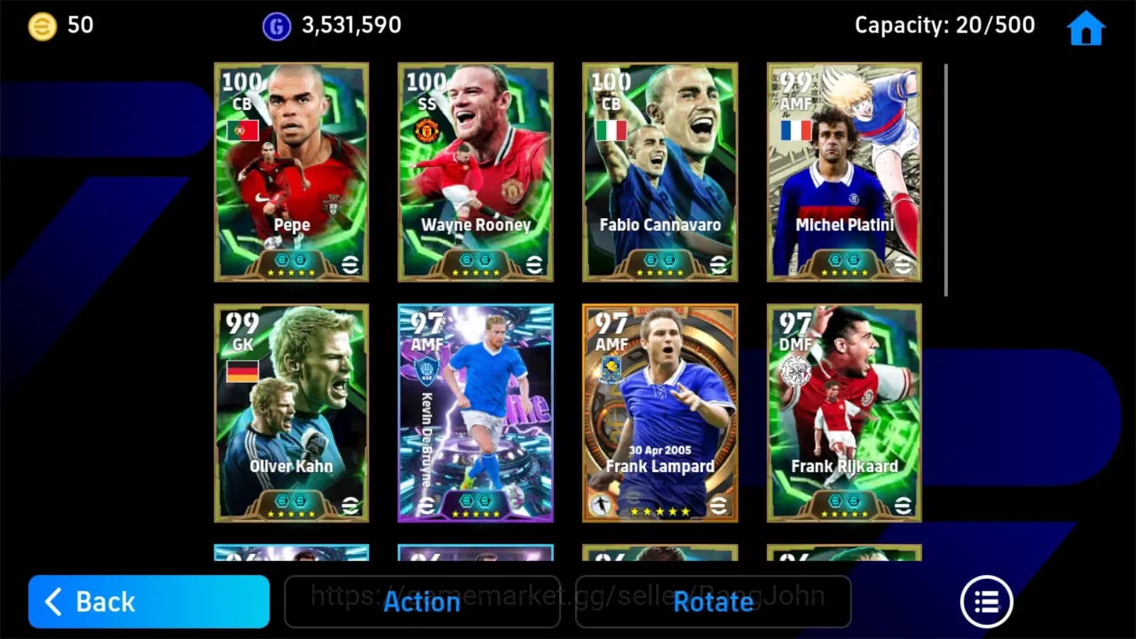 eFootball Accounts ANDROID|PW 3184|Pepe epic,Rooney epic,platini tsub image 4