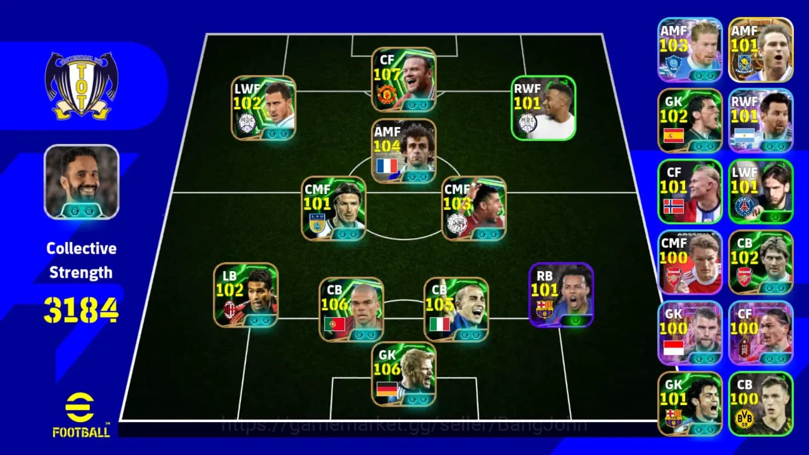 eFootball Accounts ANDROID|PW 3184|Pepe epic,Rooney epic,platini tsub image 6