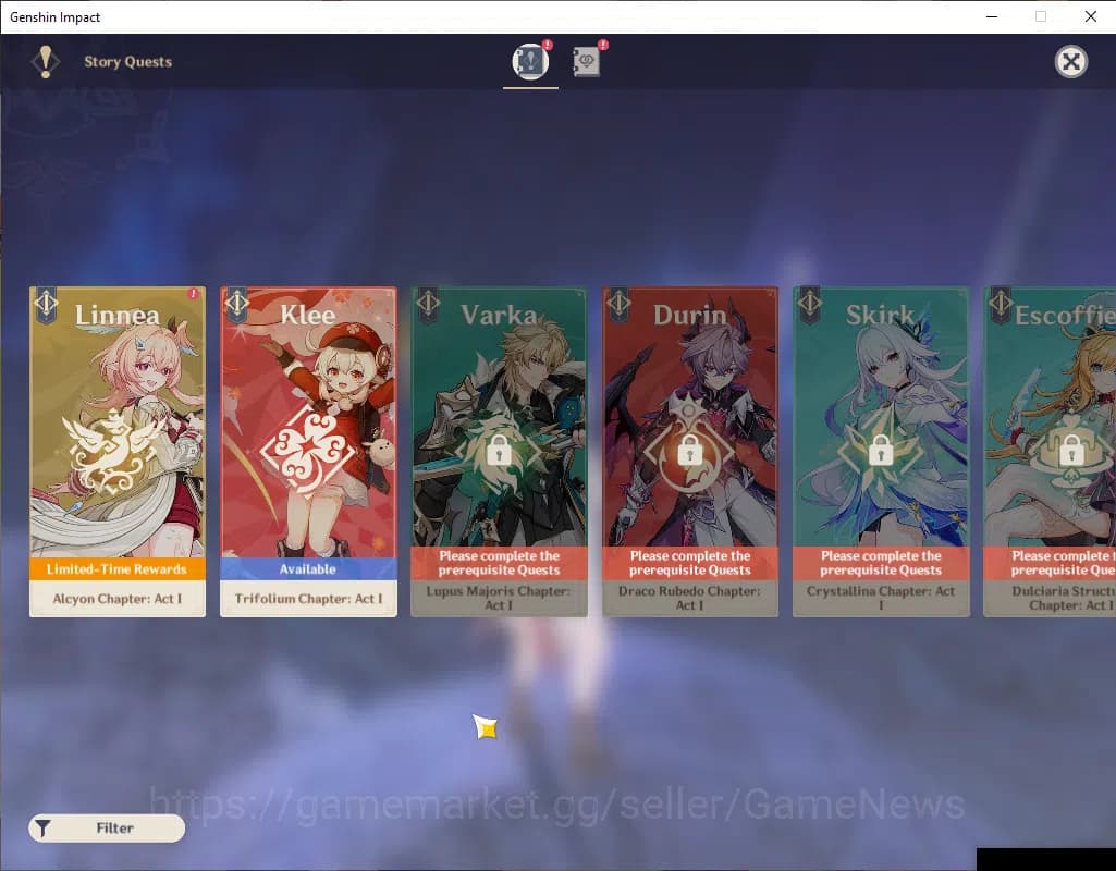 Genshin Impact Accounts ASIA|AR 35|2 Limited+20(4Character)|Arlecchino,Lin image 5