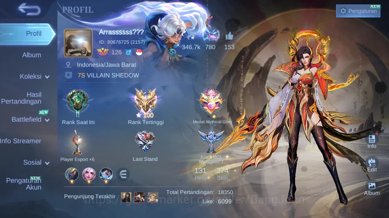 Mobile Legends: Bang Bang Accounts Hero 131 Skin 374 | Legend Johnson | Vessel Benede image 1